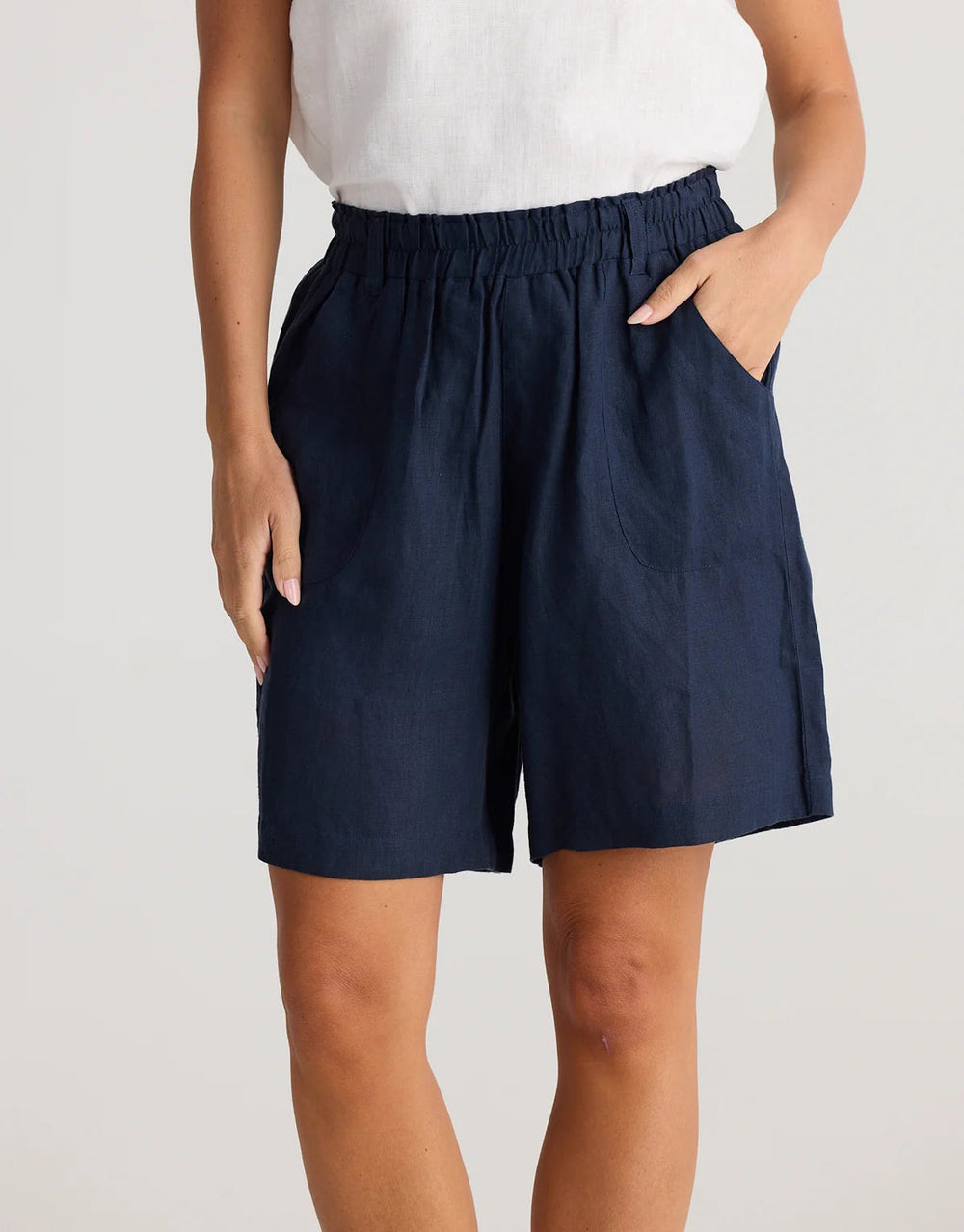 Captain Linen Shorts - Navy