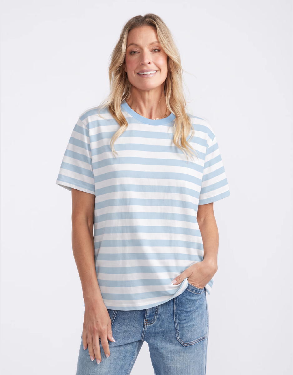 Relaxed Tee - Ice Blue/White