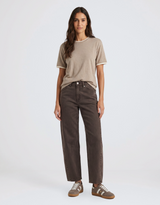 Idolise Stretch Soft Barrel Jean - Mocha