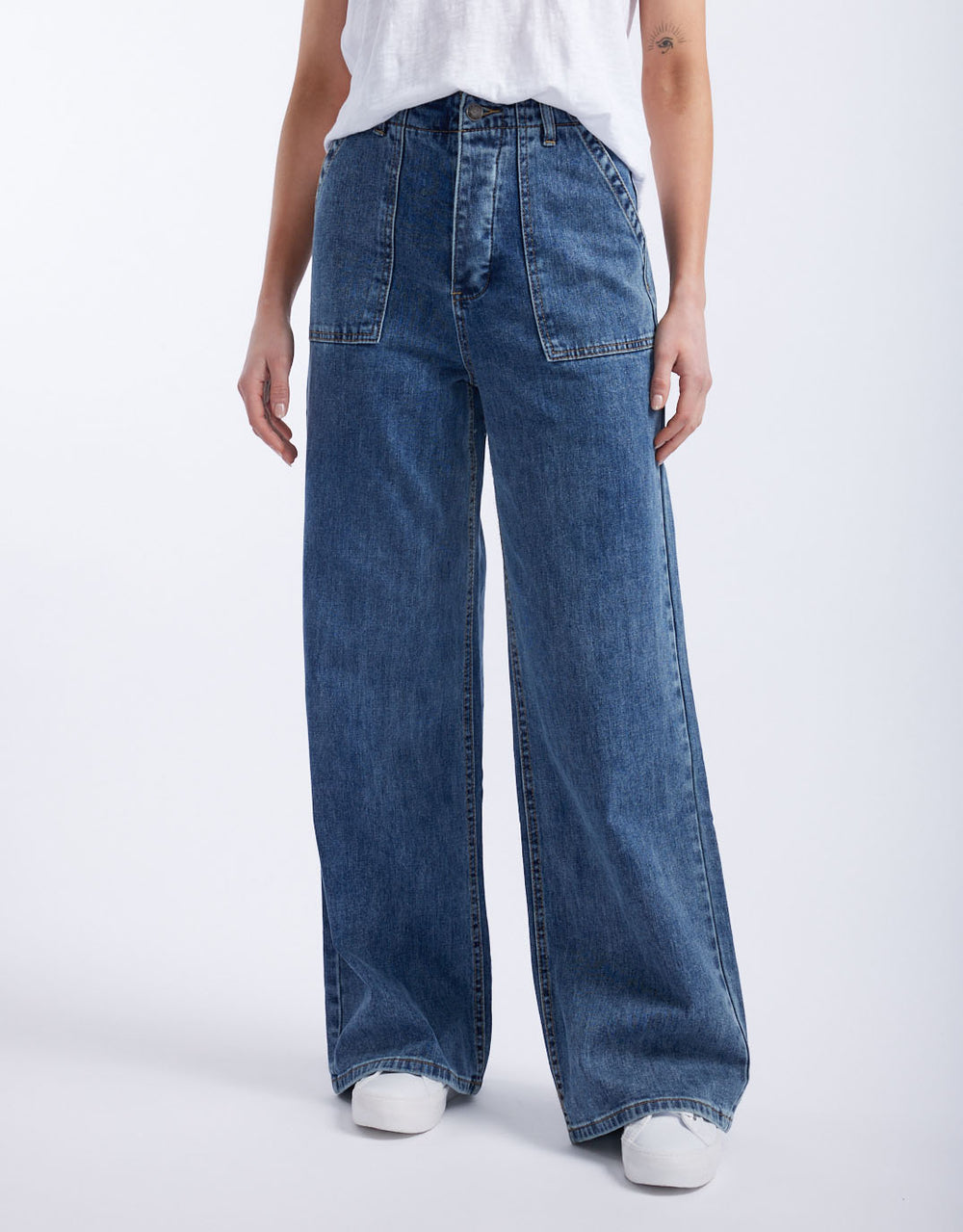 Frankie Wide Leg Jeans - Mid Wash