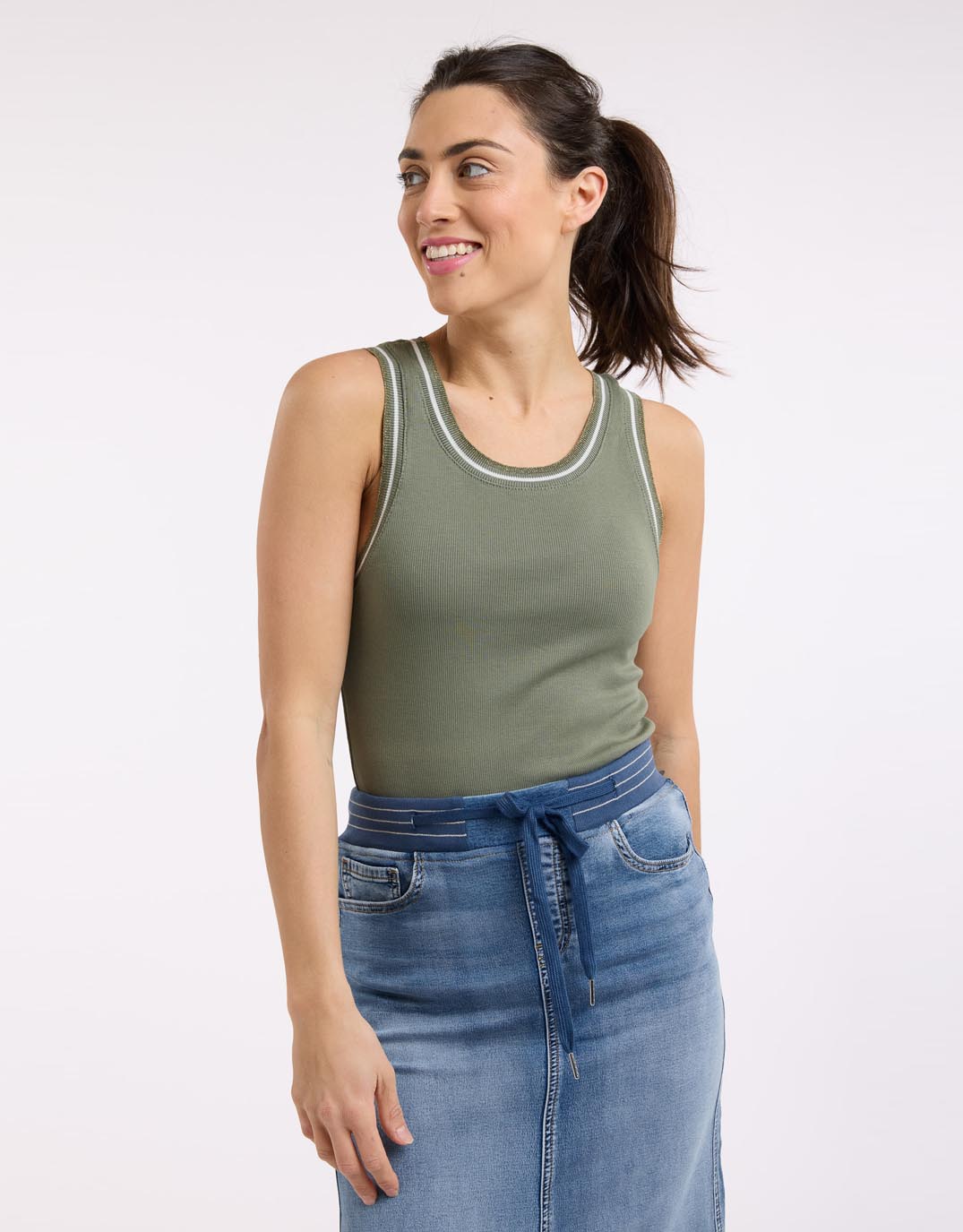 italian-star-senza-singlet-khaki-womens-clothing