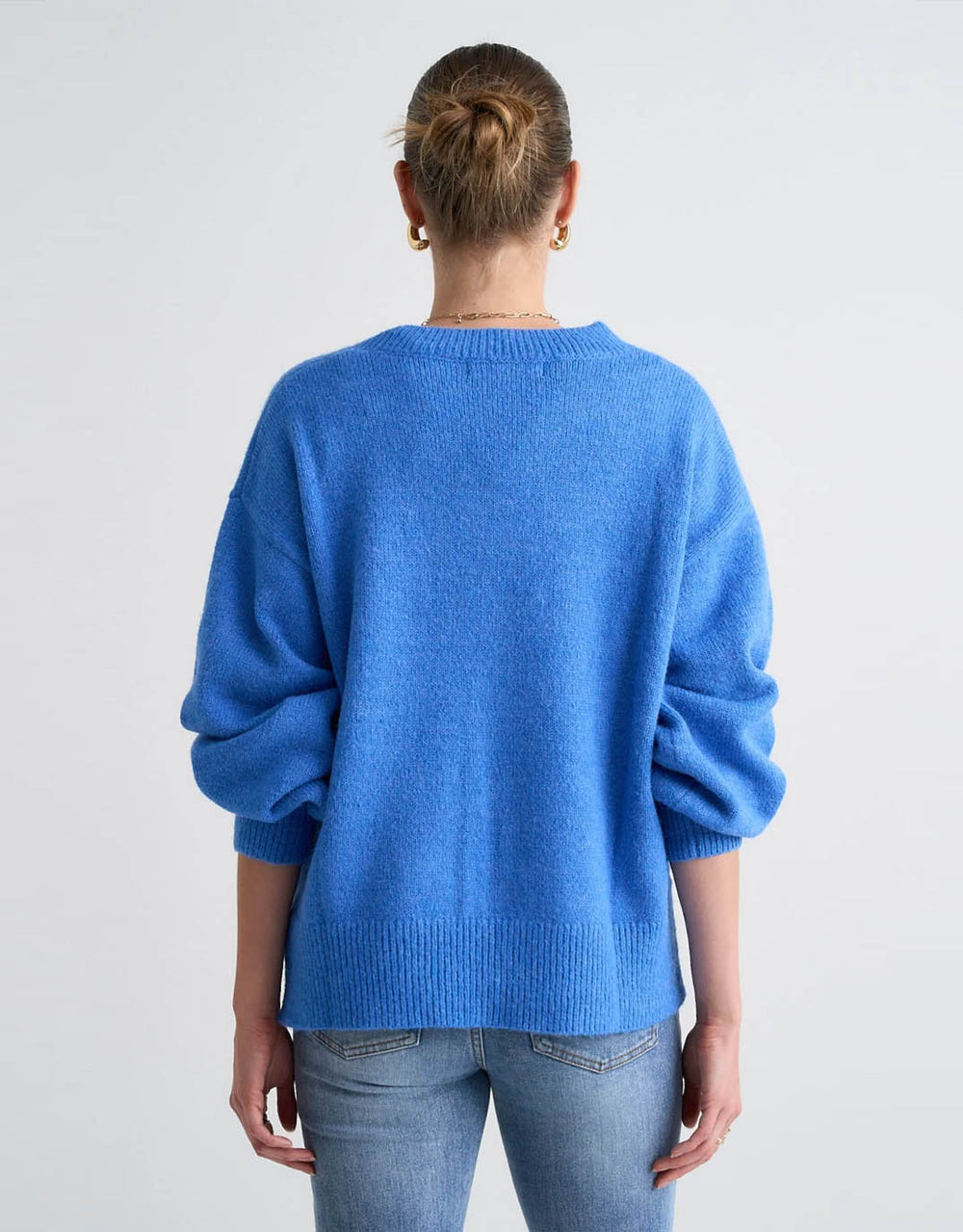 Harvest V Neck Knit - Azure Blue