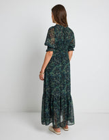 ivy-jack-showcase-ditsy-print-georgette-puff-sleeve-tiered-maxi-dress-khaki-womens-clothing