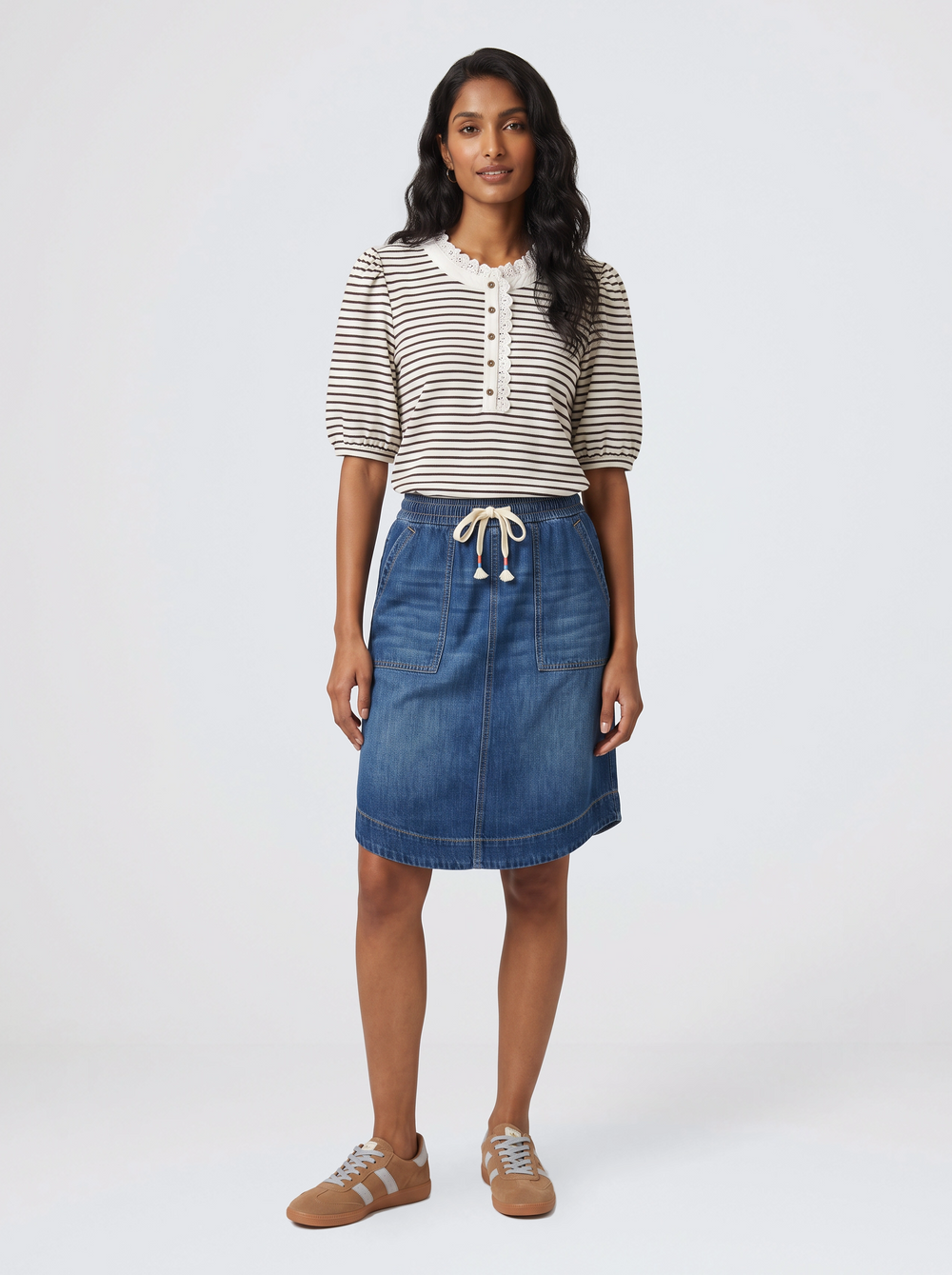 Jacqueline Top - Chocolate/White Stripe