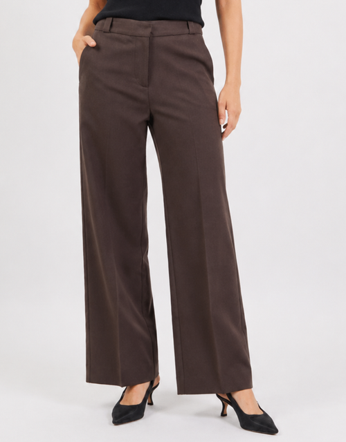 Jaunty Slant Pocket Wide Leg Pants - Dark Chocolate