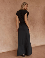 Joni Twist Cap Sleeve Dress - Black