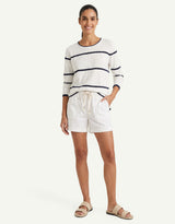 Kaia Knit Top - White/Navy Stripe
