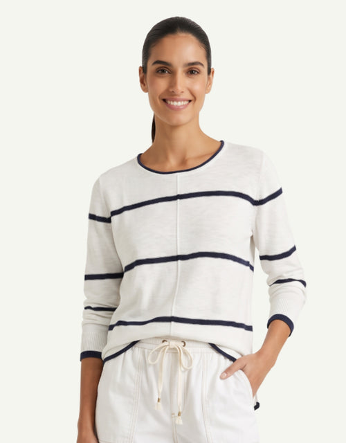 Kaia Knit Top - White/Navy Stripe