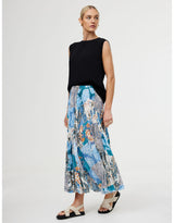 Goldie Maxi Skirt - Cyan Patchwork