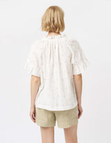 Patricia Shirt - White With Flowers