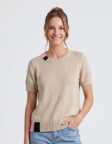 Knit Top - Sand/Pink/Blue