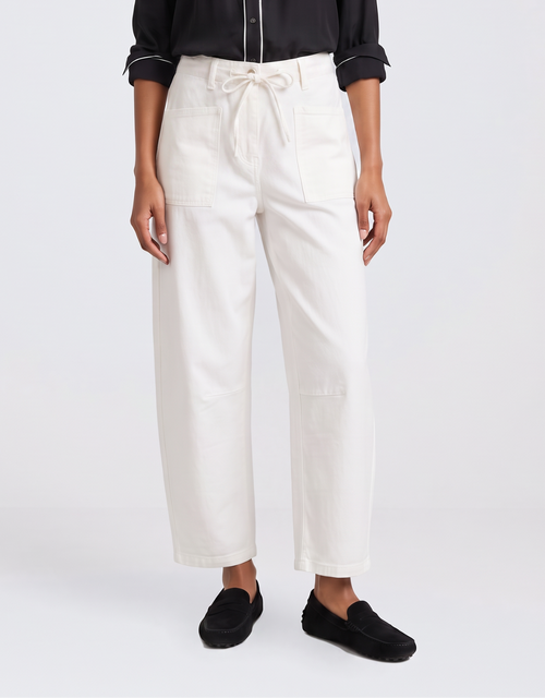 Leo Barrel Jeans - White