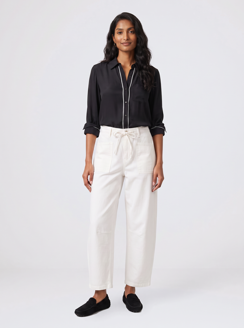 Leo Barrel Jeans - White