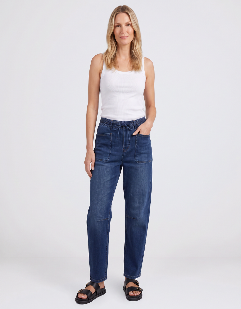 Leo Barrel Long Length Jeans - Ink