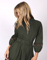 leoni-gabrielle-midi-dress-khaki-womens-clothing