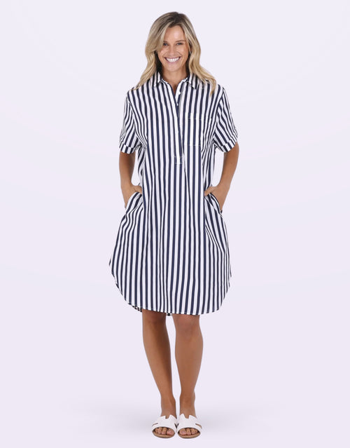 leoni-karina-stripe-dress-navy-white-womens-clothing