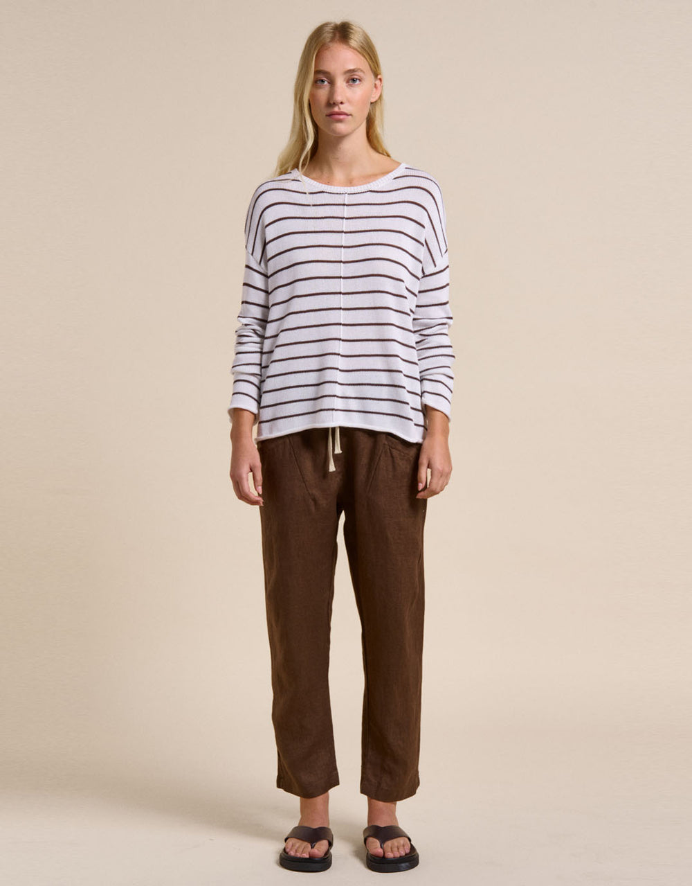 Indi Knit - White/Chocolate