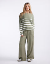 little-lies-lottie-stripe-sweater-khaki-white-womens-clothing