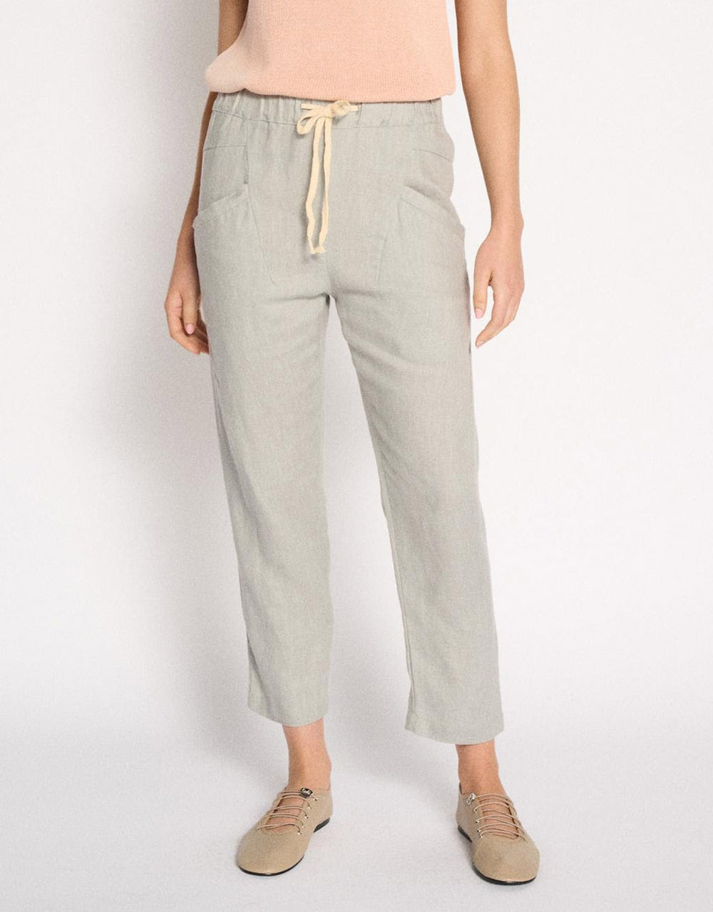 Luxe Linen Pants - Dusty Aqua