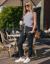 Little Lies - Luxe Linen Pants - Black - White & Co Living Pants