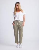 Little Lies - Luxe Linen Pants - Khaki - White & Co Living Pants