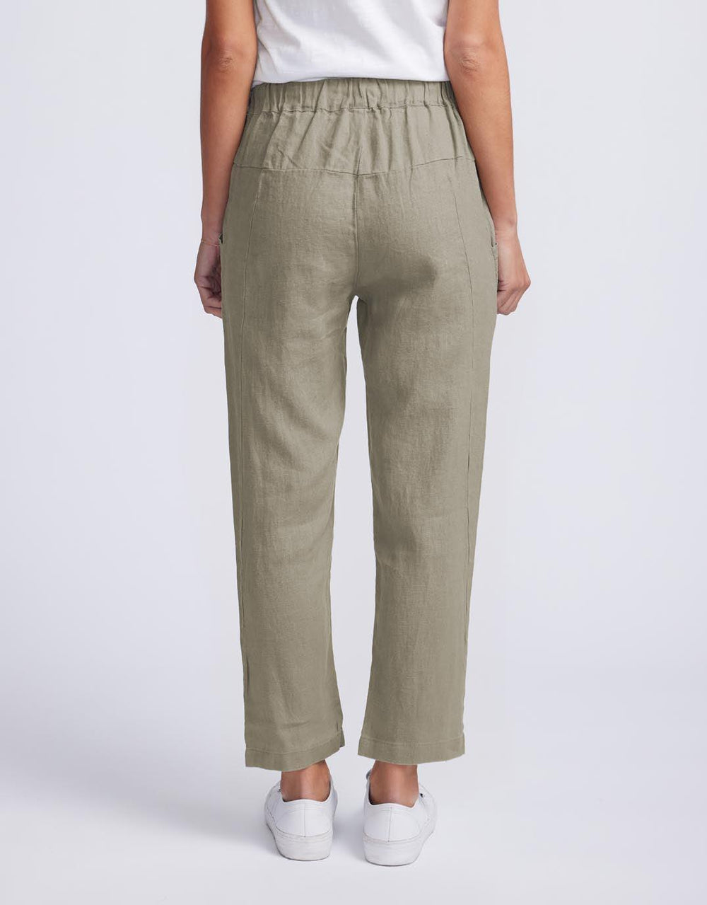 Little Lies - Luxe Linen Pants - Khaki - White & Co Living Pants