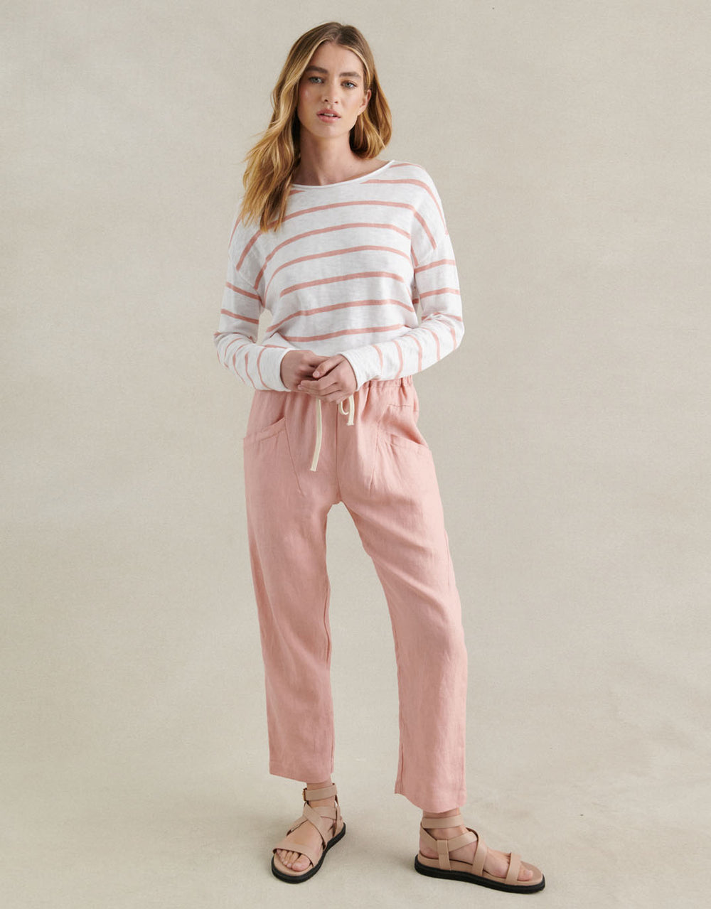 little-lies-luxe-linen-pants-peach-womens-clothing