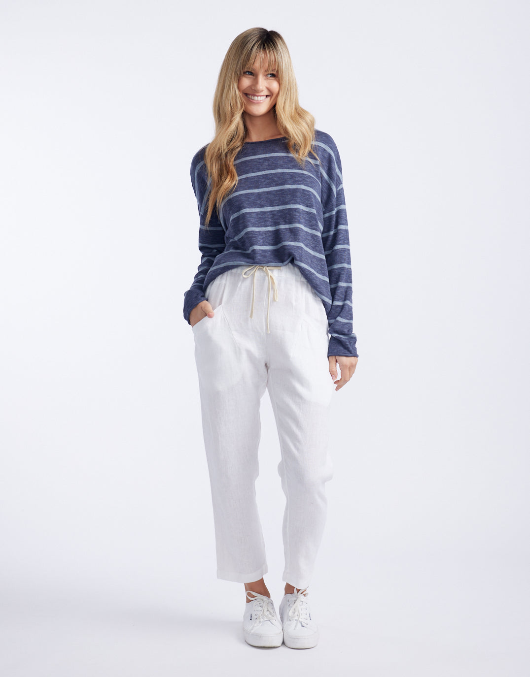 Luxe Linen Pants - White