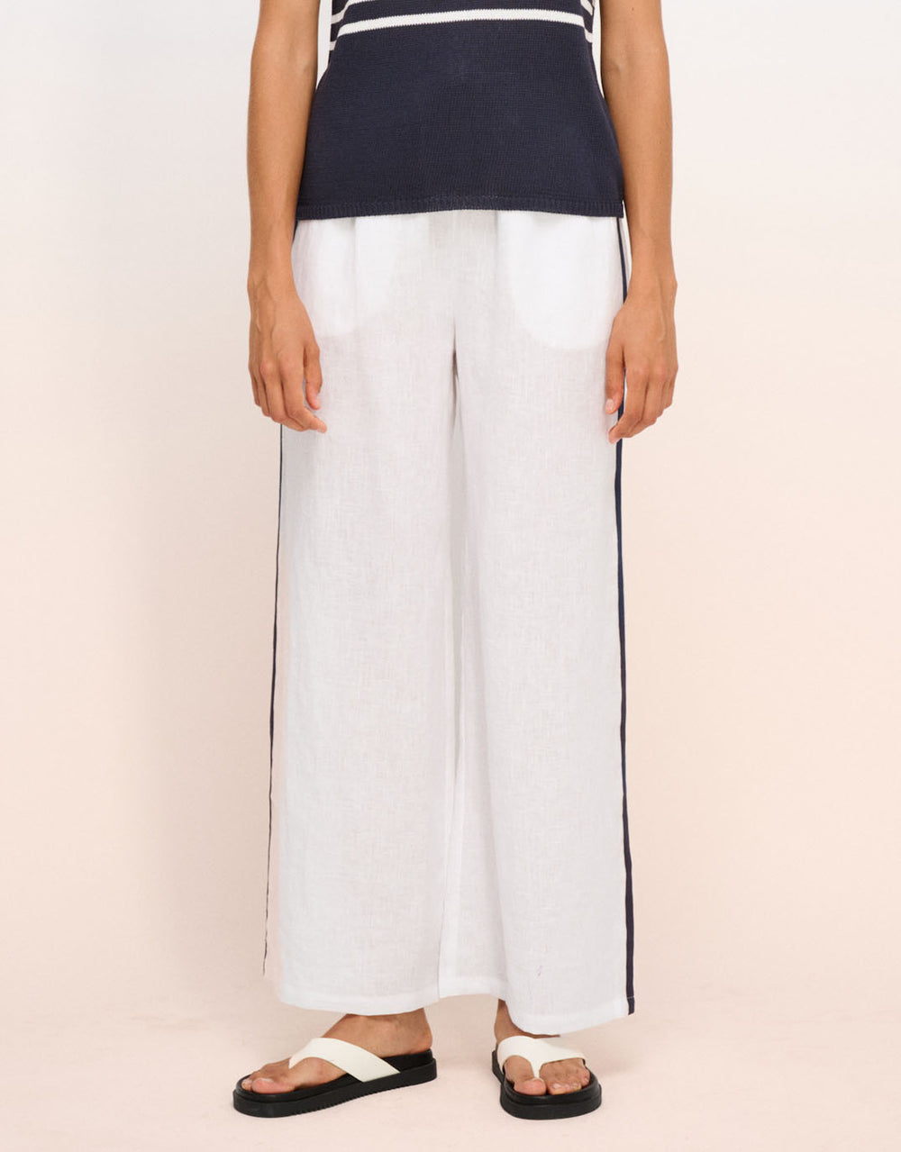 Monaco Pants - White/Navy