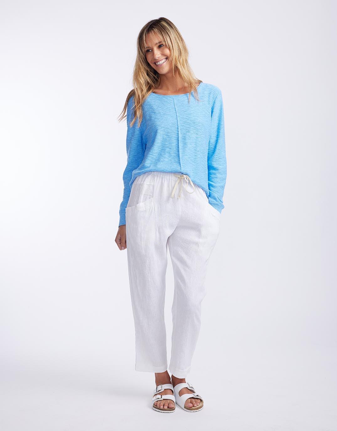 Little Lies - Sacha Summer Knit - Azure Blue - White & Co Living Knitwear