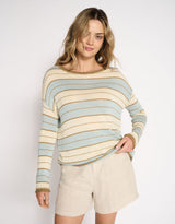 Solene Stripe Knit - Dusty Aqua