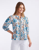 lola-australia-scarlett-cotton-blouse-blue-gold-womens-clothing