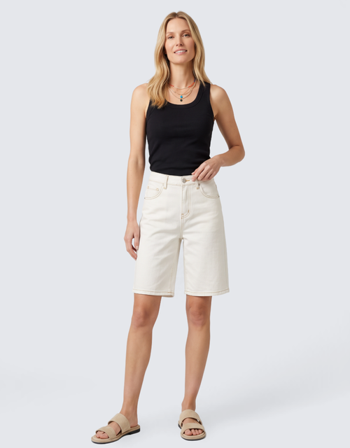 Lucie Denim Short - Off White