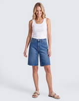 Lucie Denim Short - Mid Wash