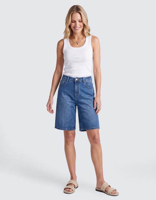 Lucie Denim Short - Mid Wash