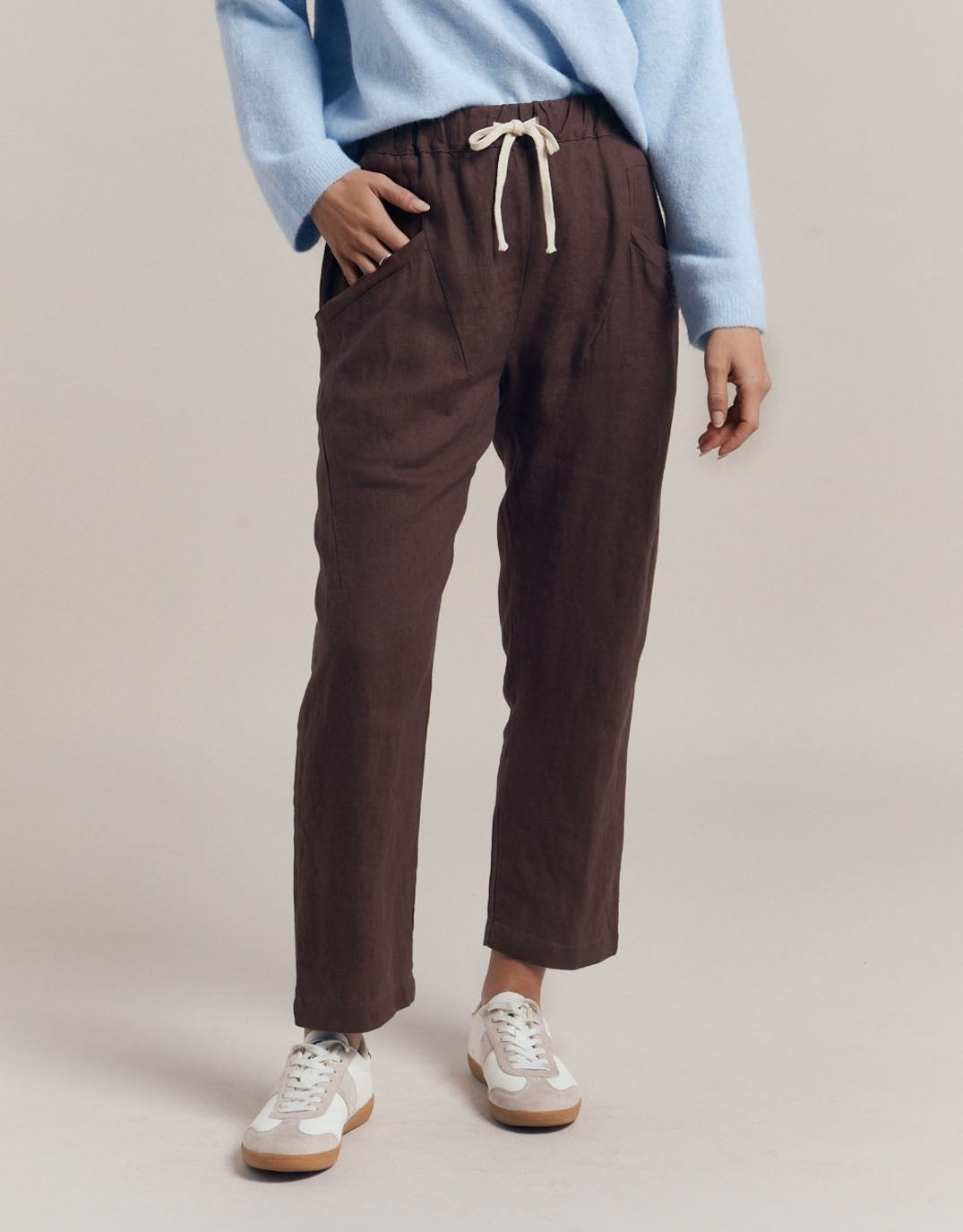 Luxe Linen Pants - Chocolate