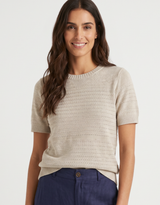 Maddie Knit Tee - Natural