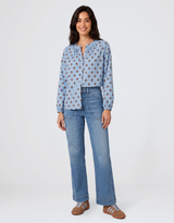 Malta Blouse - Powder Blue/Mocha