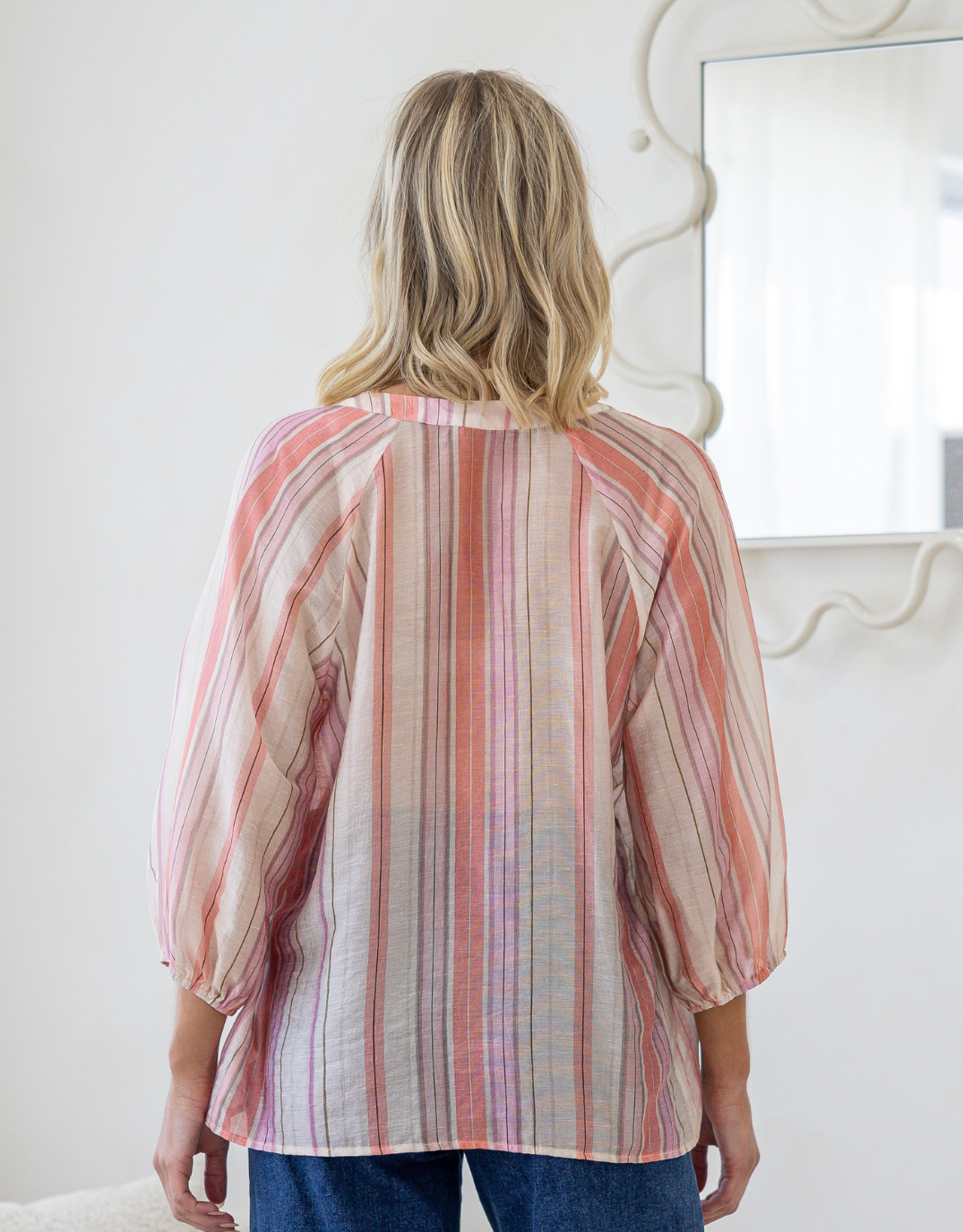 Malta Blouse - Sunset Stripe