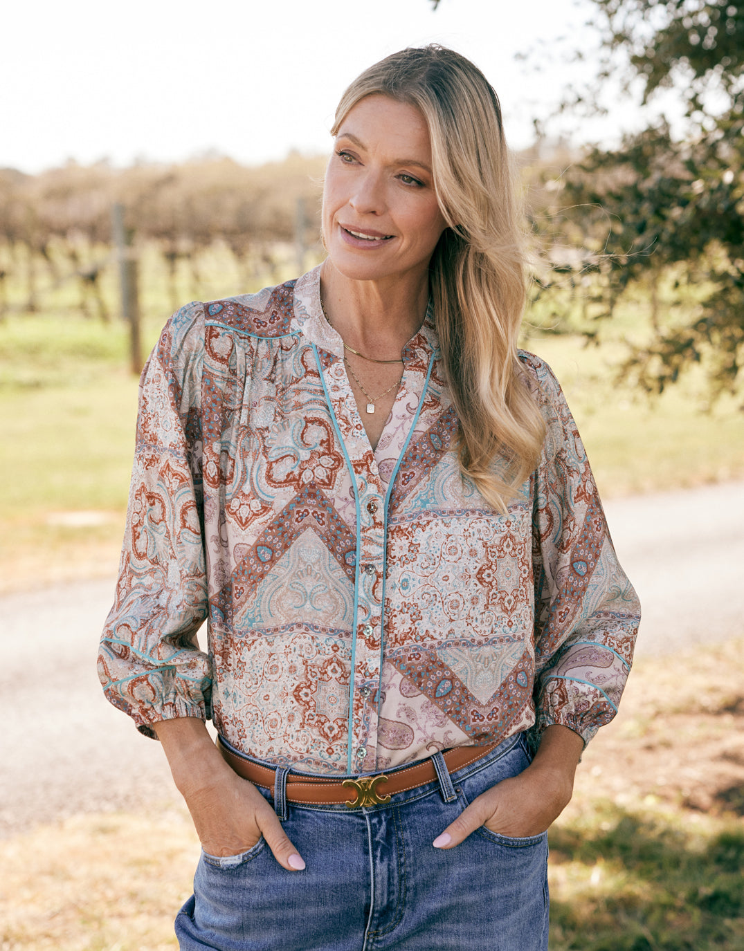 Mila Blouse - Shoreline Paisley