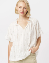 Patricia Shirt - White With Flowers