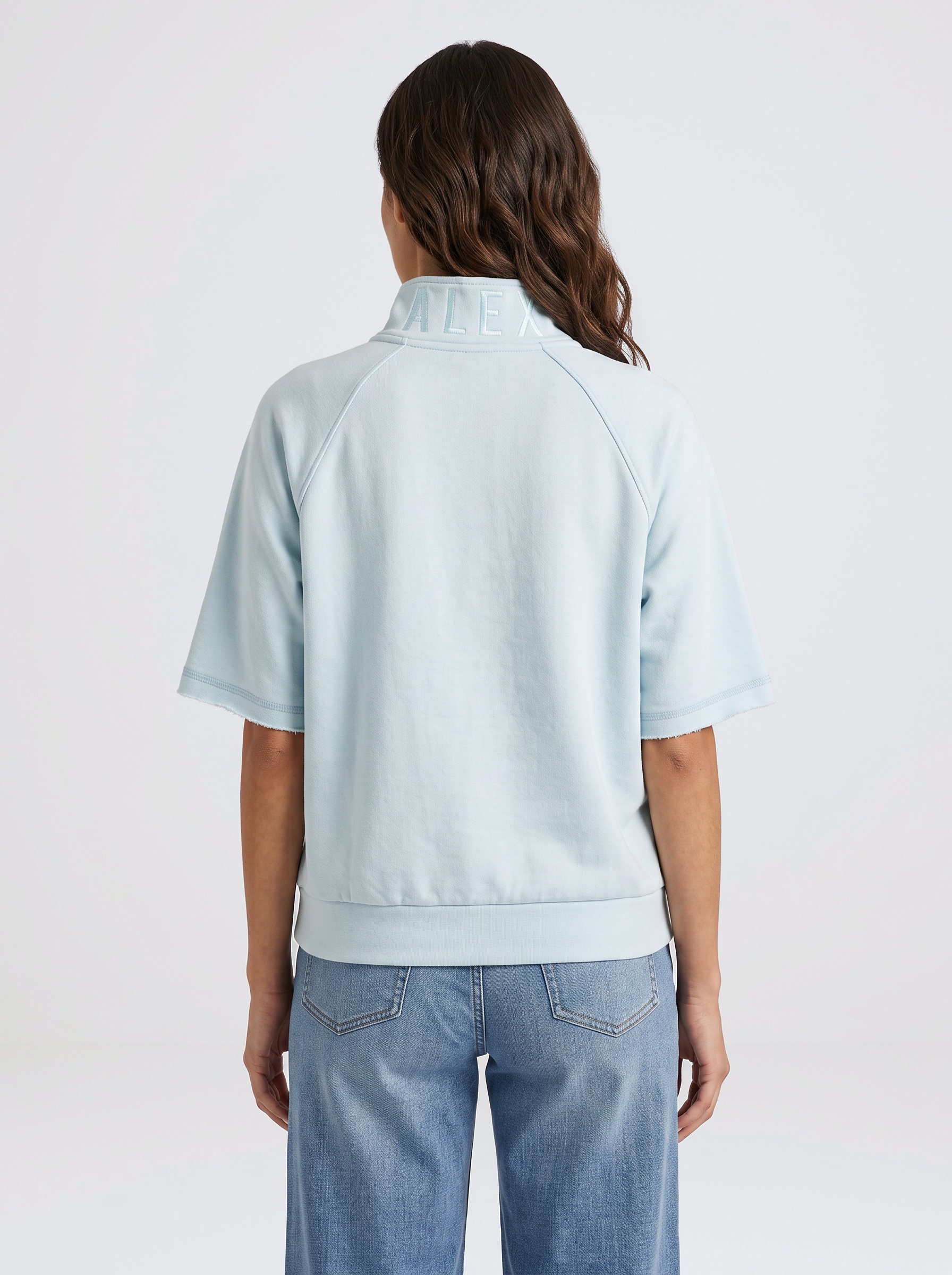Piped Crew Solid - Cool Blue