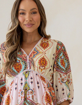 Portofino Dress - Blush/Amber Multi