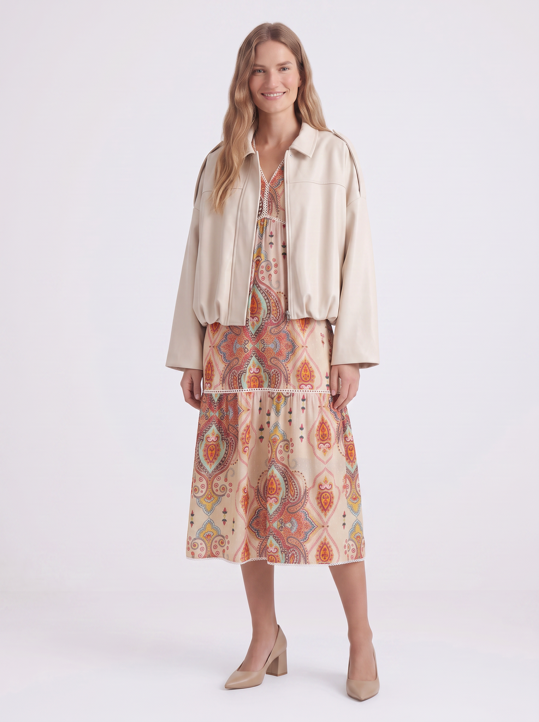 Portofino Dress - Blush/Amber Multi