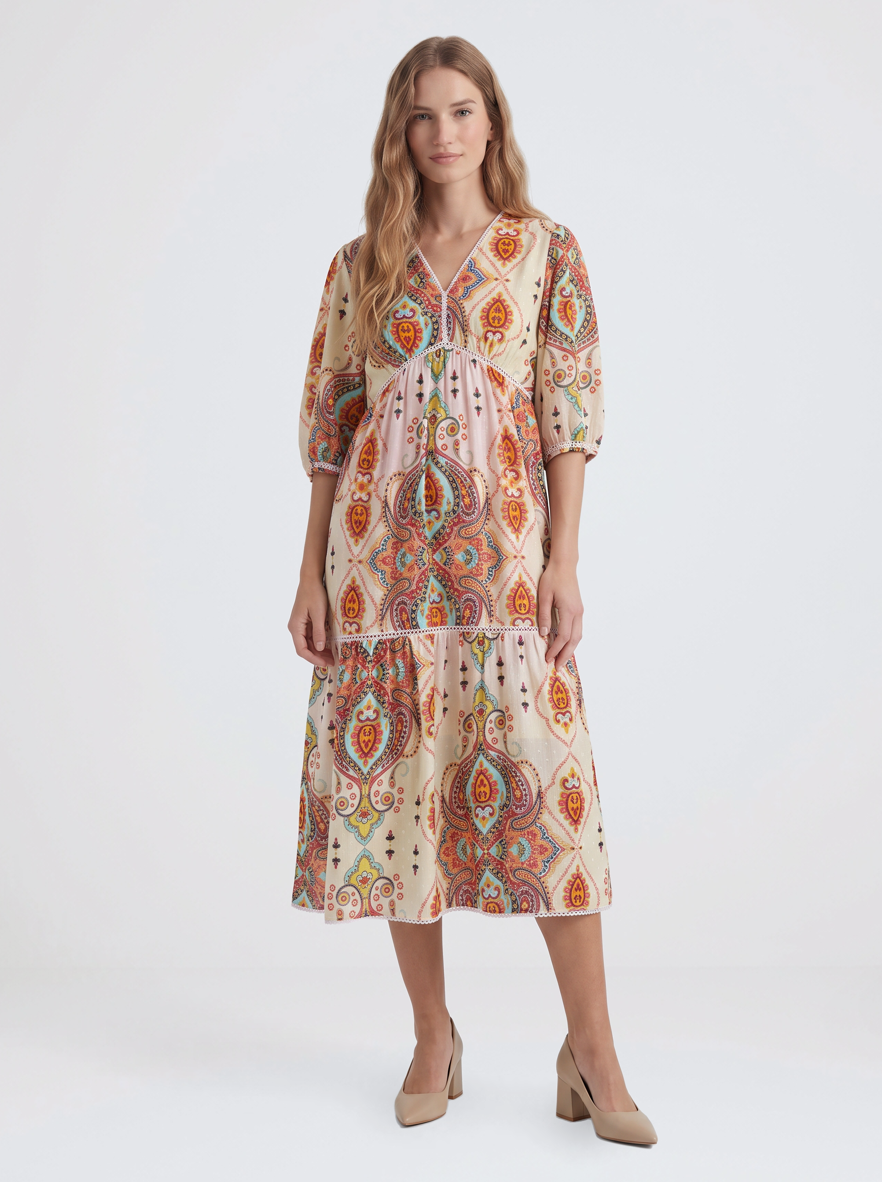 Portofino Dress - Blush/Amber Multi