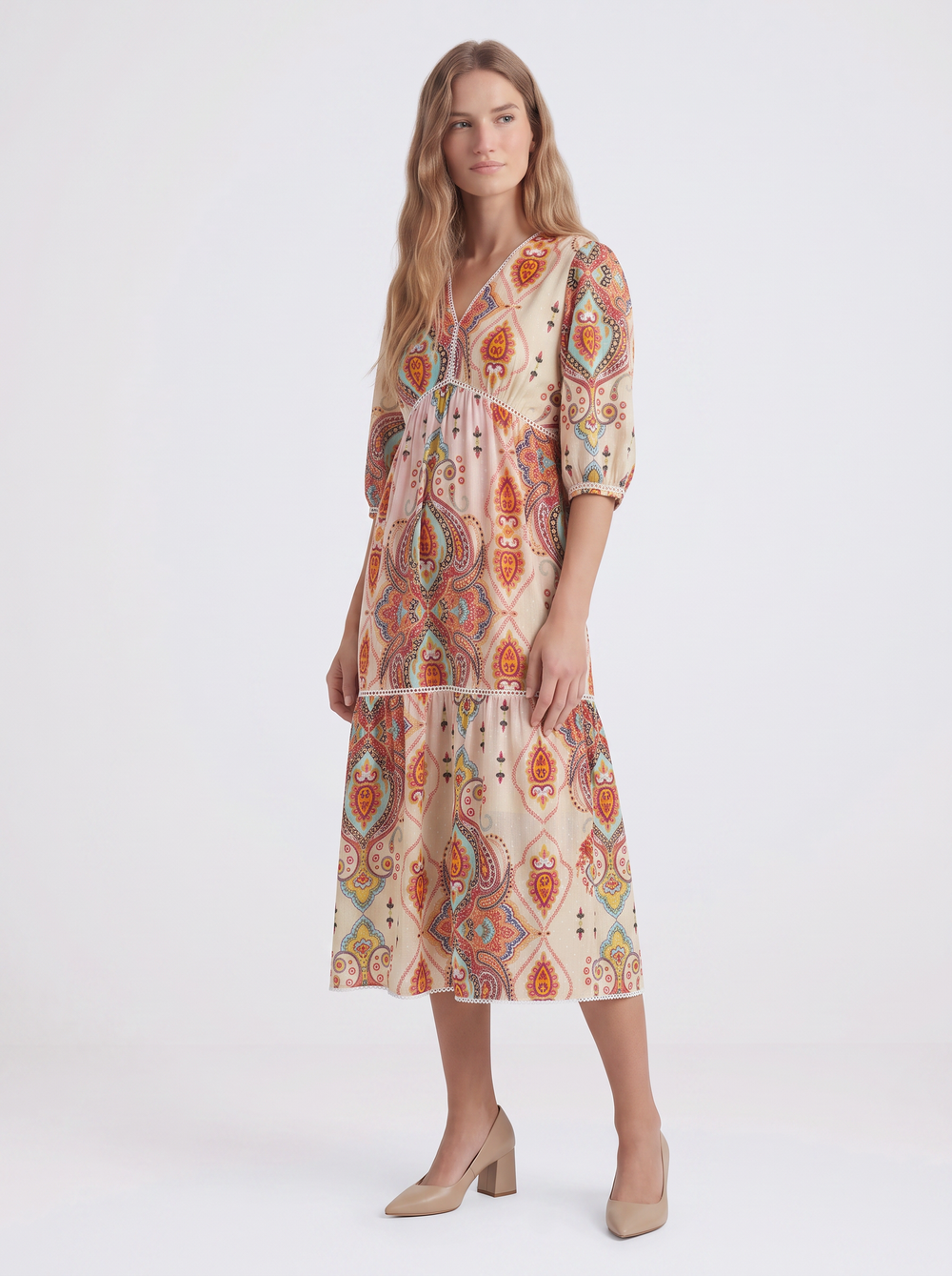 Portofino Dress - Blush/Amber Multi