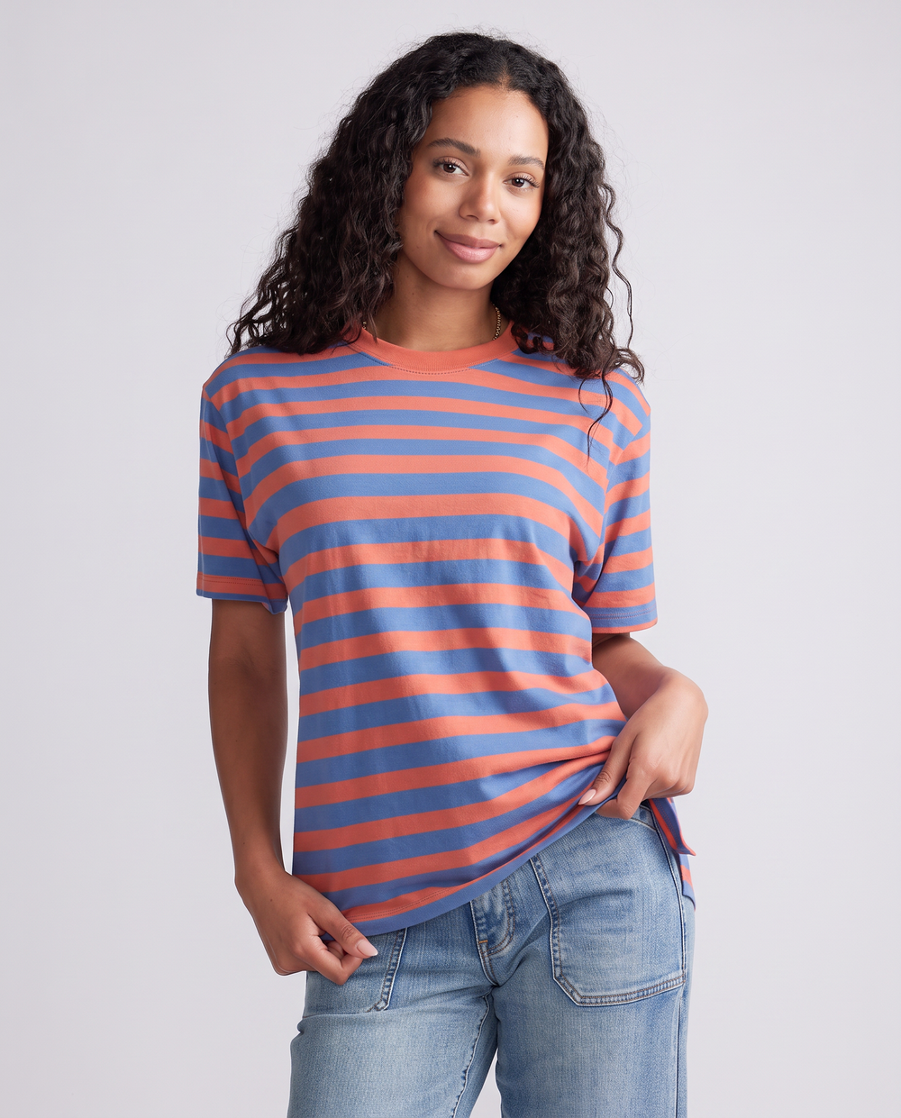 Relaxed Tee - Melon/Denim
