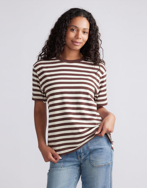 Relaxed Tee - Chocolate/Ecru