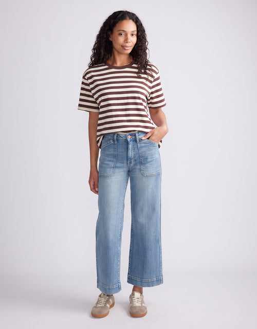 Relaxed Tee - Chocolate/Ecru
