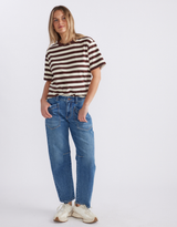 Relaxed Tee - Chocolate/Ecru